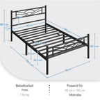 Platform Bed Frame with Non-Slip, Easy Assembly, 363kg, Metal - product gallery image 6