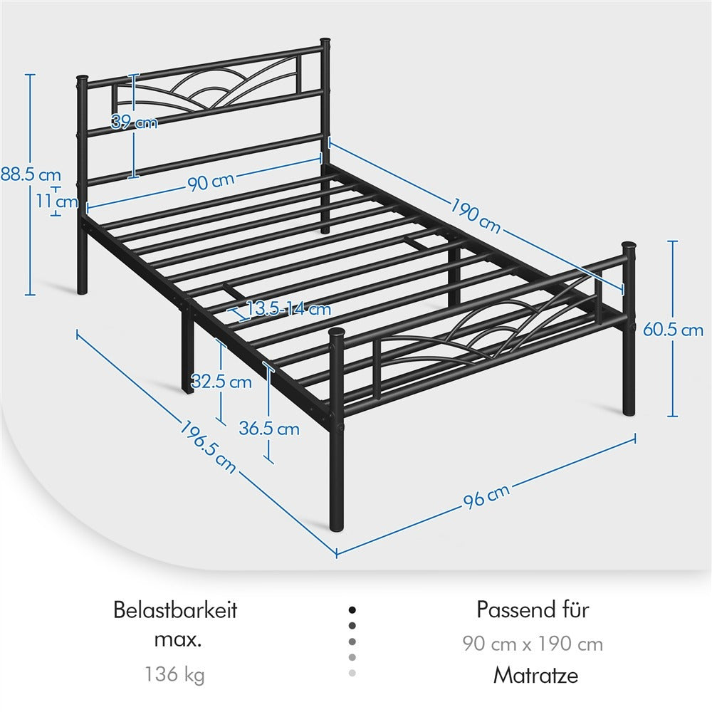 Platform Bed Frame with Non-Slip, Easy Assembly, 363kg, Metal - product gallery image 6