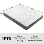 Pocket Spring Mattress Hybrid Single Small Double Medium Firm with 20cm - product gallery image 3