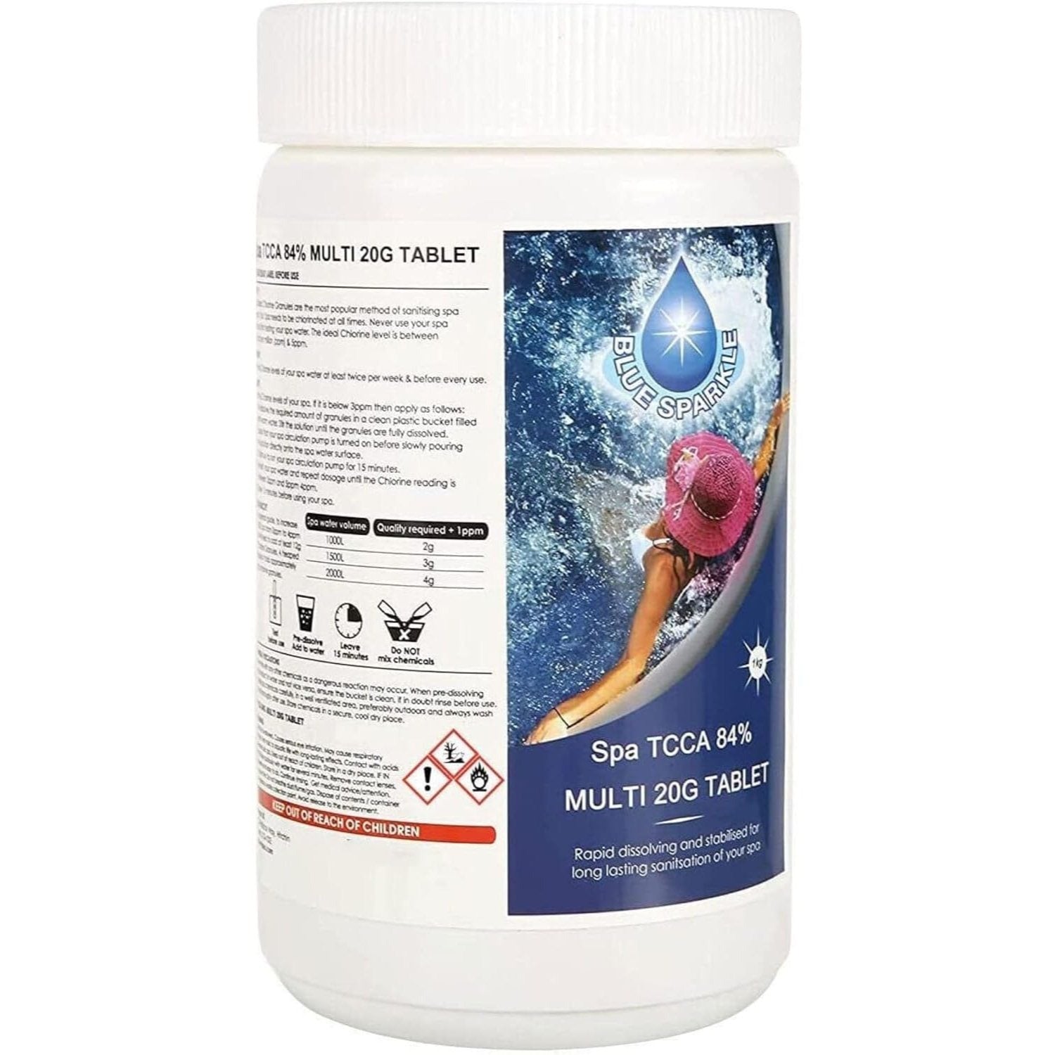 Pool Chemical with 20g, 1KG, Chlorine Tablets Hot Tubs, Spas Swimming - product gallery image 2