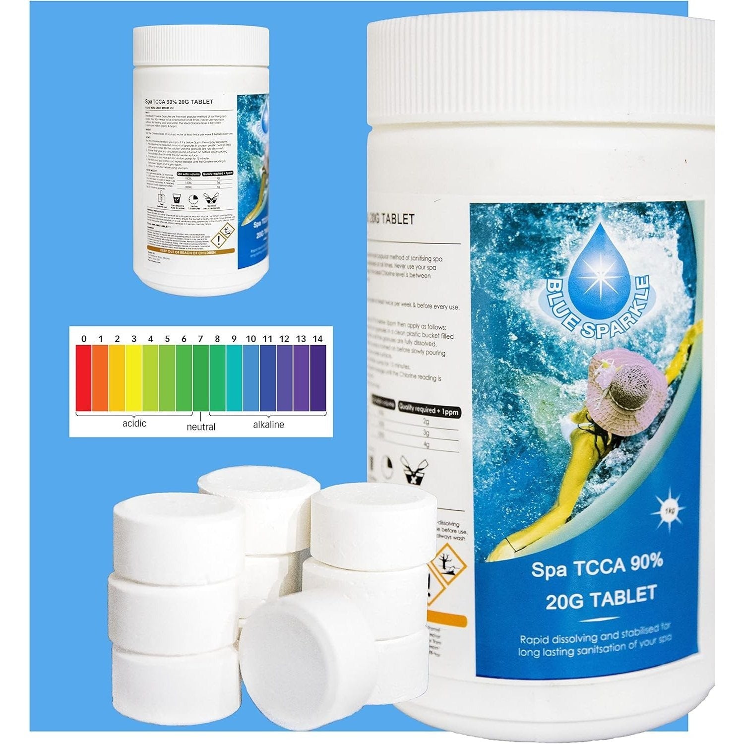 Pool Chemical with 20g, 1KG, Chlorine Tablets Hot Tubs, Spas Swimming - product gallery image 4