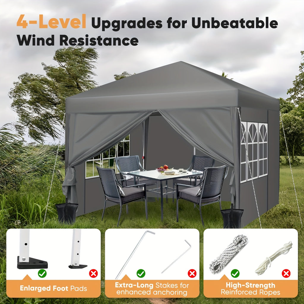 Pop-Up Gazebo with Waterproof, 3x3m/299.72*299.72cm, 3x3m Pop-Up Side Panels Weight Bags - product gallery image 2
