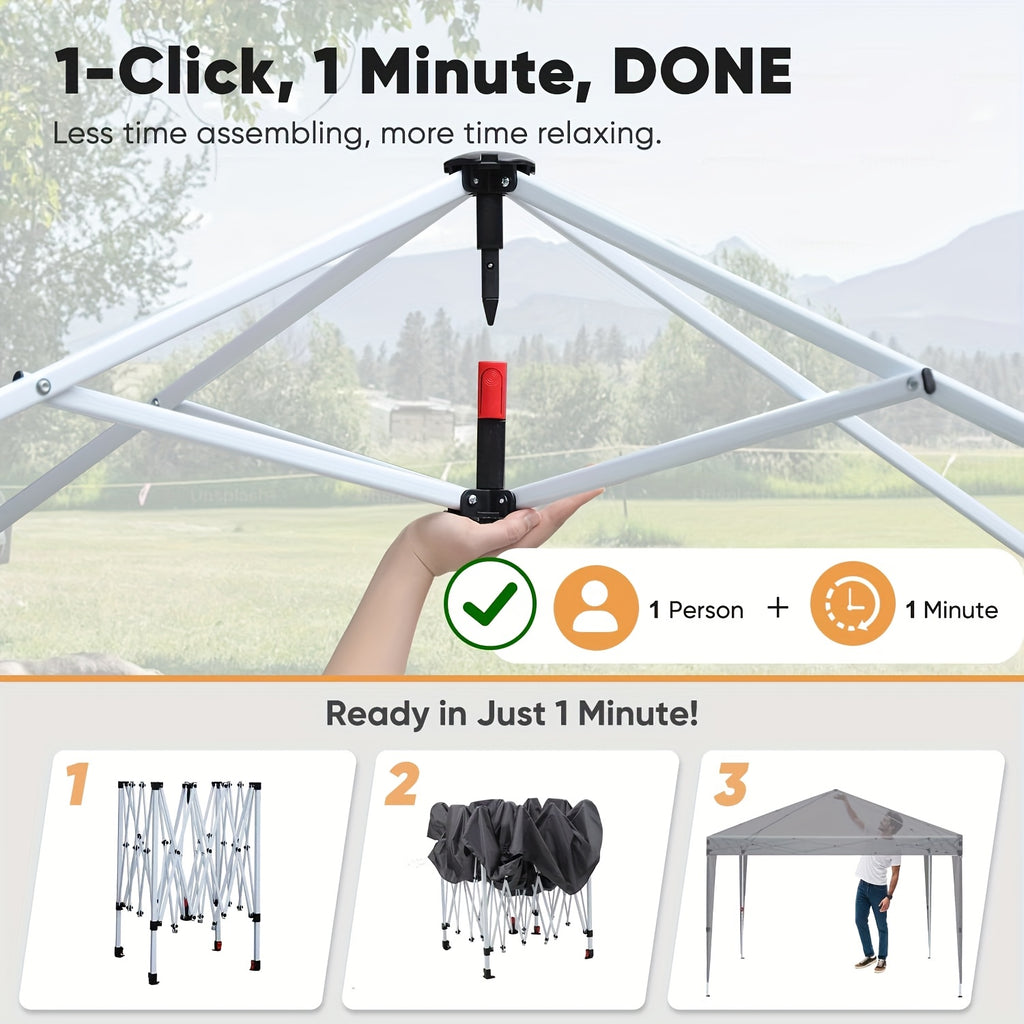 Pop-Up Gazebo with Waterproof, 3x3m/299.72*299.72cm, 3x3m Pop-Up Side Panels Weight Bags - product gallery image 6