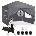 Pop-Up Gazebo with Waterproof, 3x3m/299.72*299.72cm, 3x3m Pop-Up Side Panels Weight Bags - Grey, 3x3m/299.72*299.72cm option