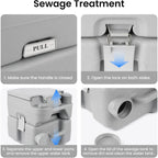 Portable Camping Toilet 20L with Leakproof, Gray for travel - product gallery image 3
