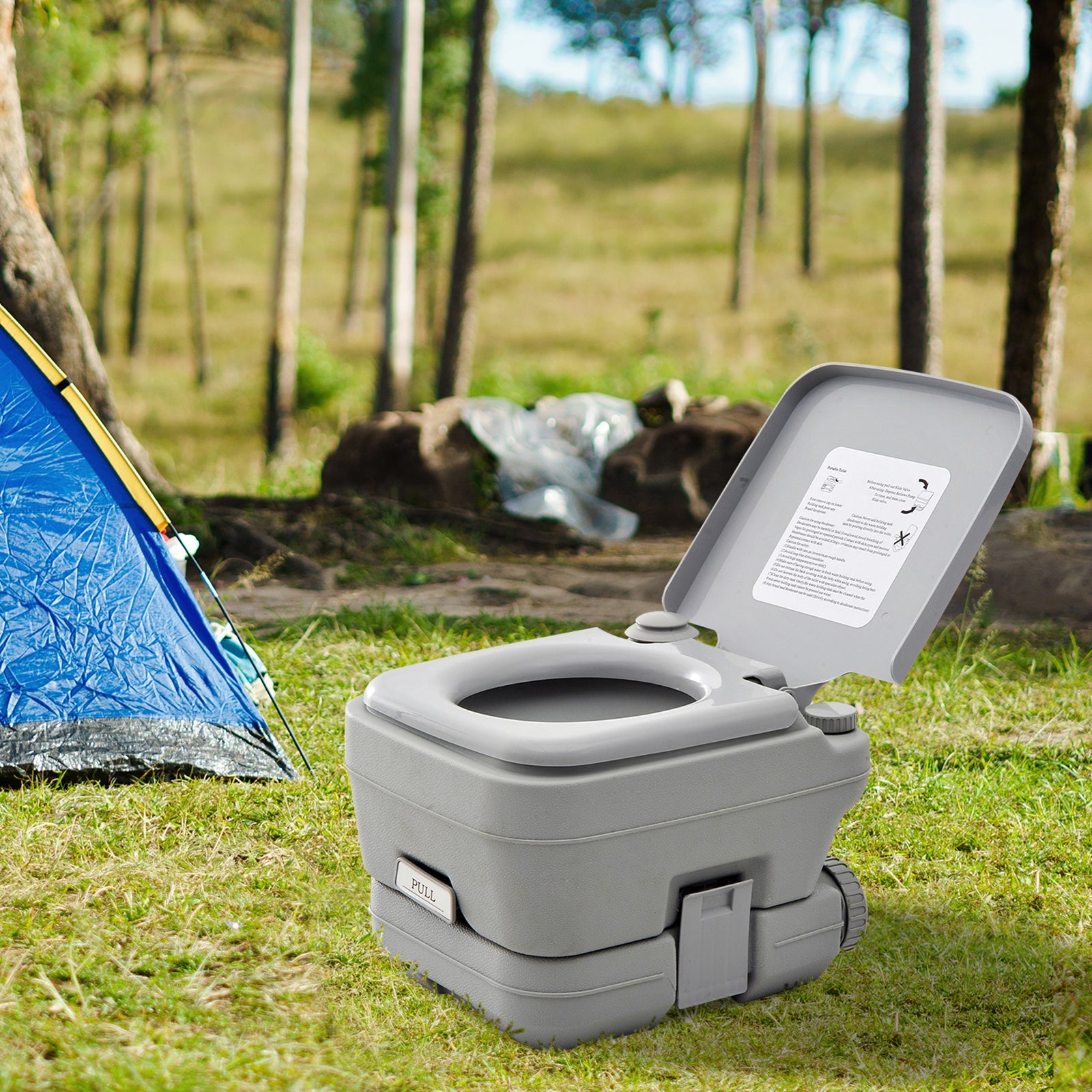 Portable Camping Toilet with Double-Tank Fresh Waste Tanks - product gallery image 15