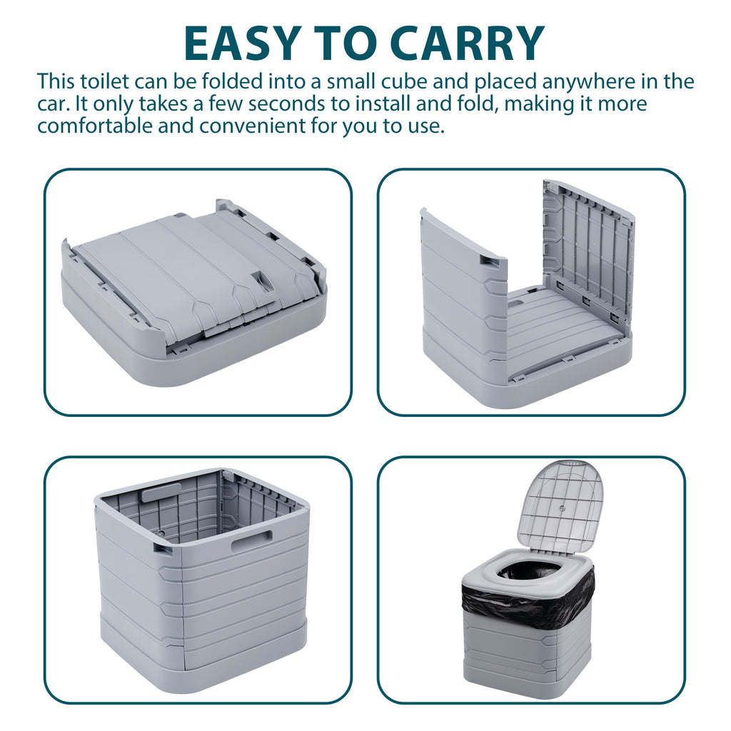Portable Camping Toilet with Foldable, 300kg, Plastic - product gallery image 3