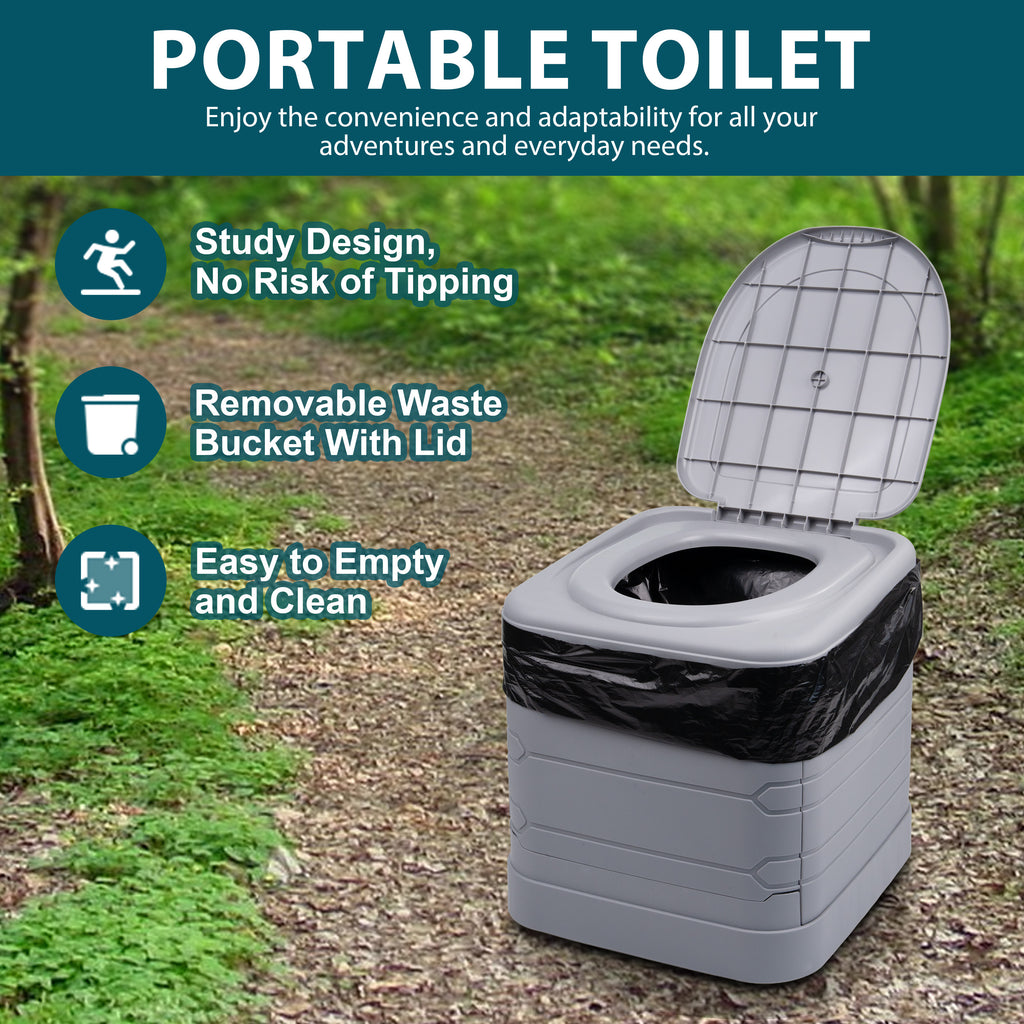 Portable Camping Toilet with Foldable, 300kg, Plastic - product gallery image 6