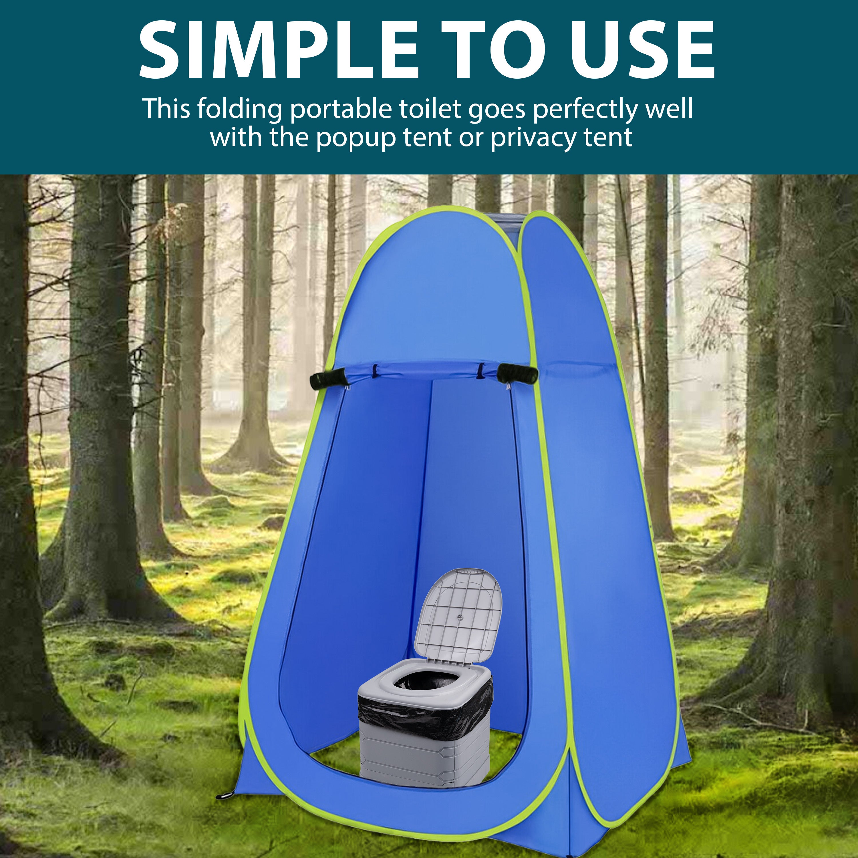 Portable Camping Toilet with Foldable, 300kg, Plastic - product gallery image 7