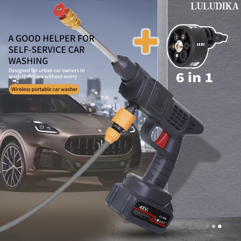 Portable Cordless High Pressure Car Washer with Stainless Steel, 2 Battery+6in1 Nozzle - product gallery image 3