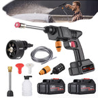 Portable Cordless High Pressure Car Washer with Stainless Steel, 2 Battery+6in1 Nozzle