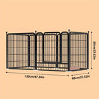 Portable Foldable Dog Gates Dog with Lockable, iron White - product gallery image 3
