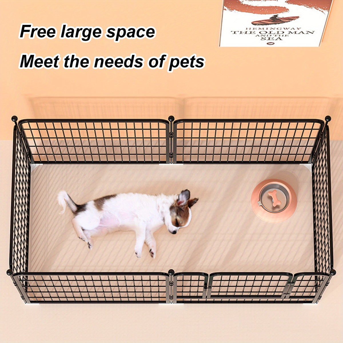 Portable Foldable Dog Gates Dog with Lockable, iron White - product gallery image 4