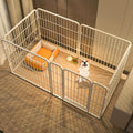 Portable Foldable Dog Gates Dog with Lockable, iron White - iron White option