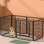 Portable Foldable Dog Gates Dog with Lockable, iron White