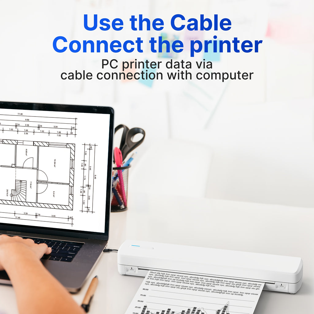 Portable Thermal Printer with Wireless, Mini A4 Wireless No Ink D810B - product gallery image 4