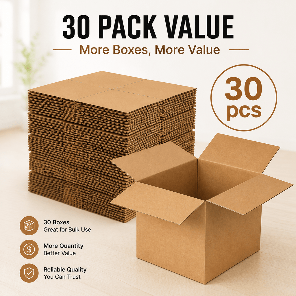 Postal Boxe with (30 pcs) 9x6x6 inches (229x152x152 mm) Brown Shipping Carton Boxes - product gallery image 2