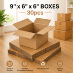 Postal Boxe with (30 pcs) 9x6x6 inches (229x152x152 mm) Brown Shipping Carton Boxes - product gallery image 5