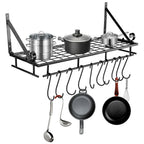 Pot & Pan Rack with Space-Saving, Wall-Mounted, Metal, 45*24*25cm - product gallery image 17