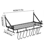 Pot & Pan Rack with Space-Saving, Wall-Mounted, Metal, 45*24*25cm - product gallery image 5