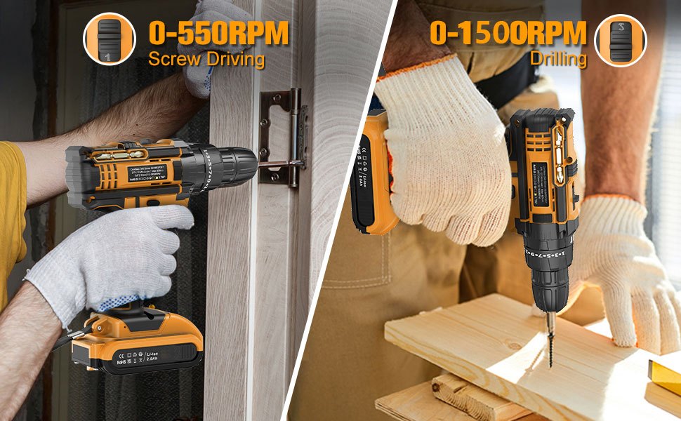 Power Drill with Metal, 29 Piece, Cordless Hammer Piece JUSFIT 3-in-1 Combi - product gallery image 10