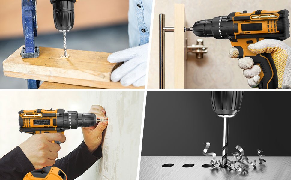Power Drill with Metal, 29 Piece, Cordless Hammer Piece JUSFIT 3-in-1 Combi - product gallery image 12