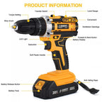 Power Drill with Metal, 29 Piece, Cordless Hammer Piece JUSFIT 3-in-1 Combi - product gallery image 9