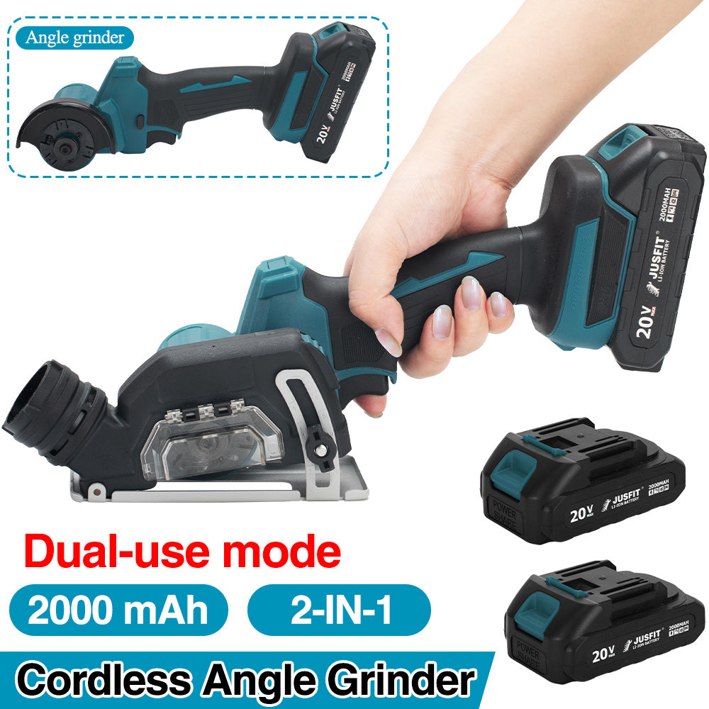 Power Tool with Metal, 2-in-1 20V Cordless Angle Grinder Brushless