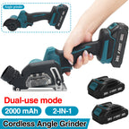 Power Tool with Metal, 2-in-1 20V Cordless Angle Grinder Brushless