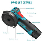 Powerful Cordless Angle Grinder, 2 with Rechargeable, Metal - product gallery image 6