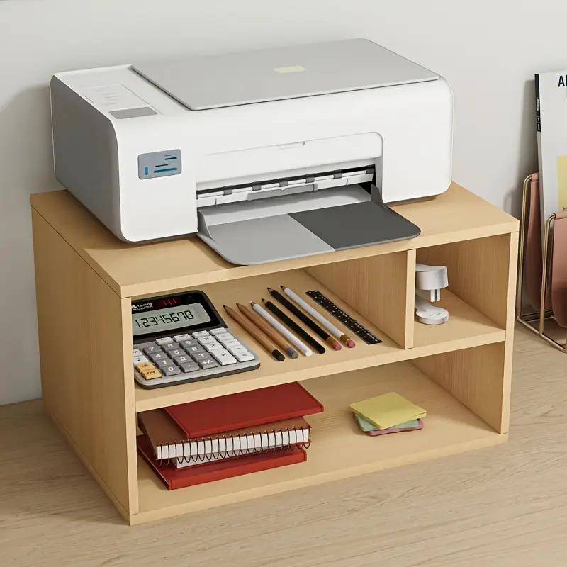 Printer Stand Storage 2-Tier Desktop Table A4 Paper with Wood - product gallery image 10