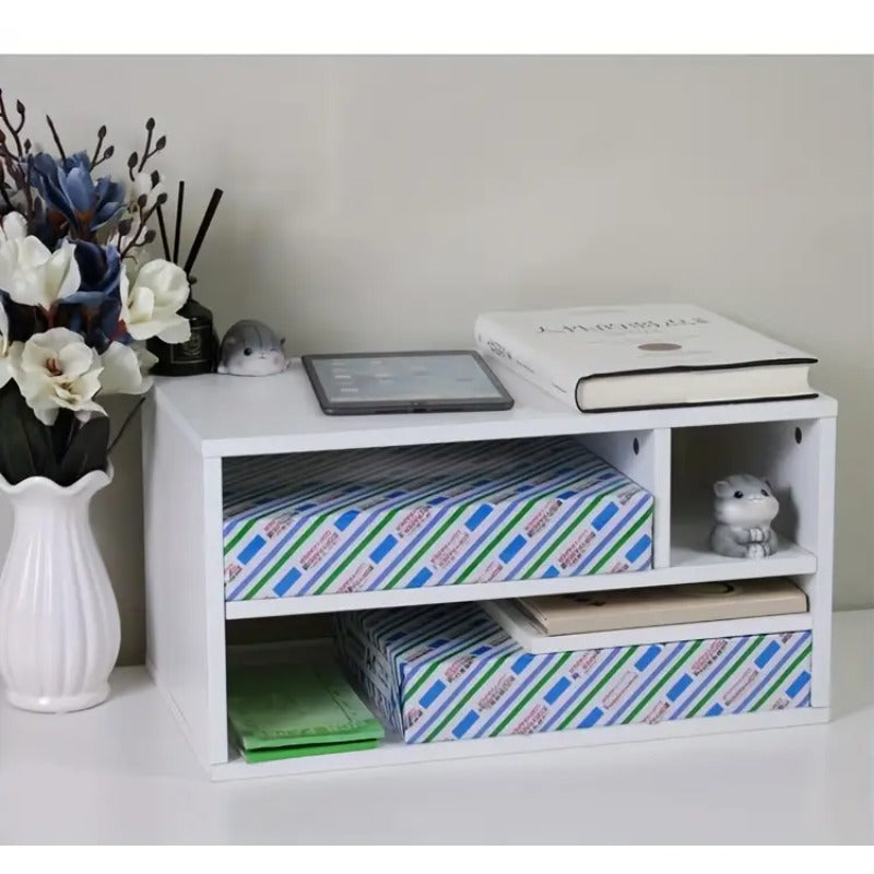 Printer Stand Storage 2-Tier Desktop Table A4 Paper with Wood - product gallery image 9
