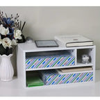 Printer Stand Storage 2-Tier Desktop Table A4 Paper with Wood - product gallery image 9