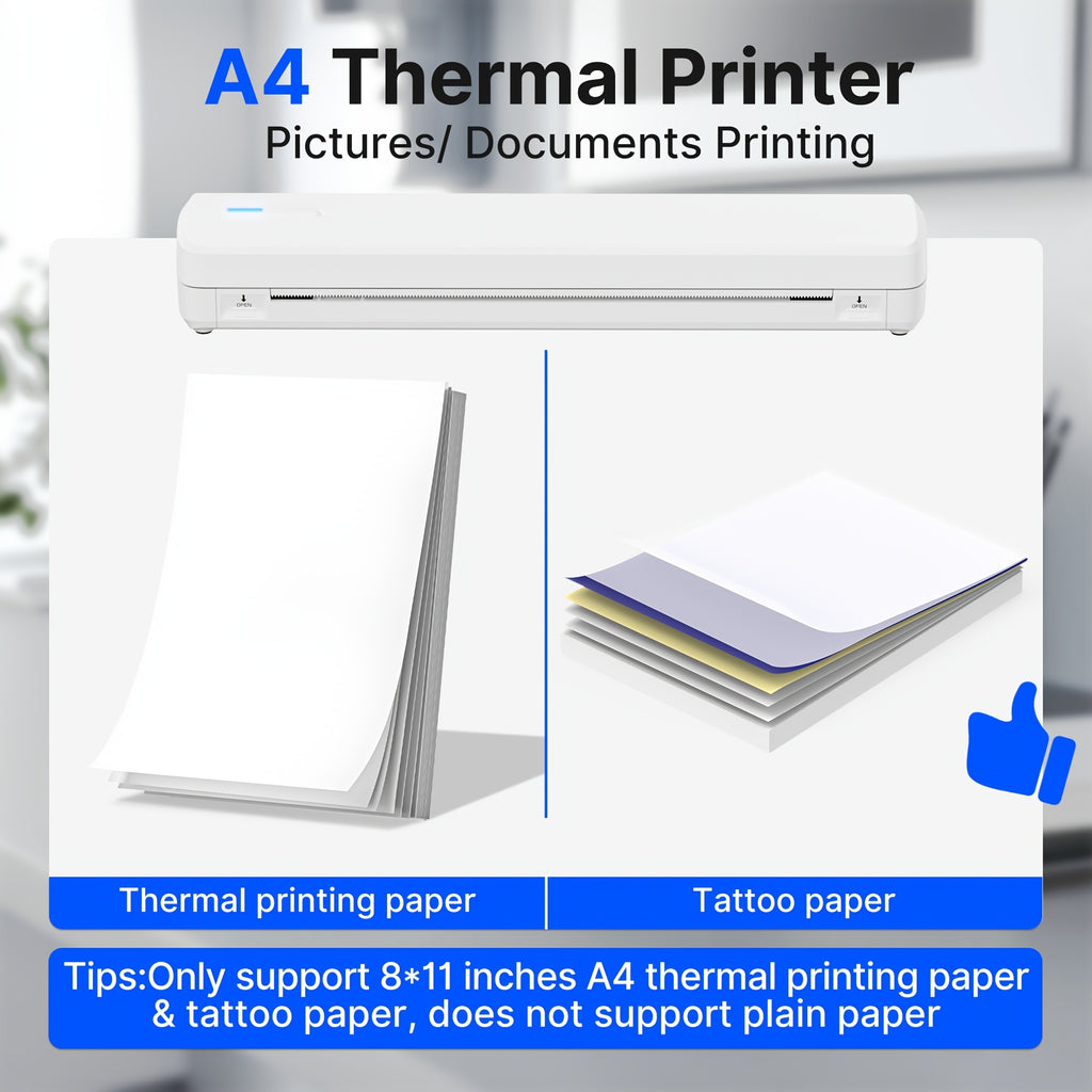 Printers & Label Maker D810B Portable A4 Thermal Printer Wireless - product gallery image 12