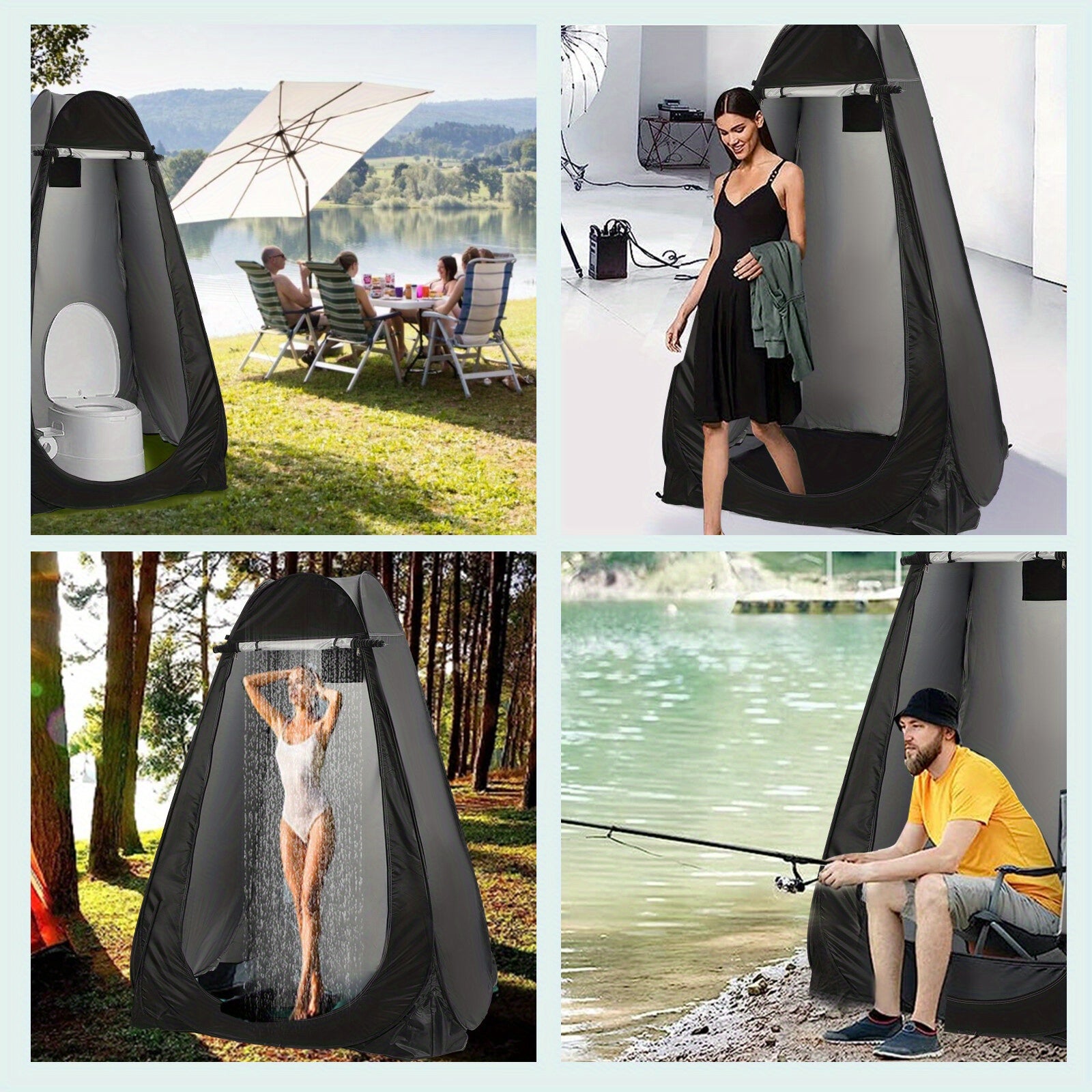 Privacy Tent with 190cm, camouflage, Pop-Up Changing Shower Shelter - product gallery image 5