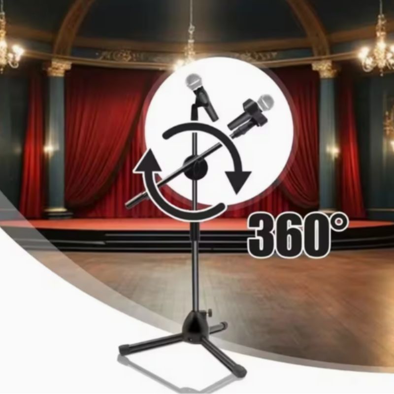 Professional Metal Microphone Stand with an Adjustable Boom Tripod Base Home - product gallery image 11