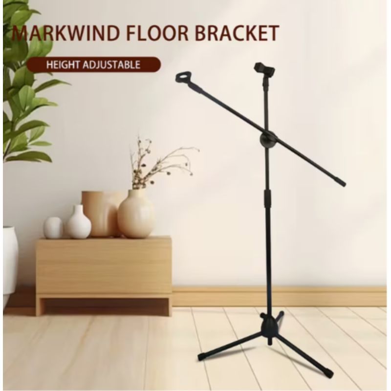 Professional Metal Microphone Stand with an Adjustable Boom Tripod Base Home - product gallery image 6
