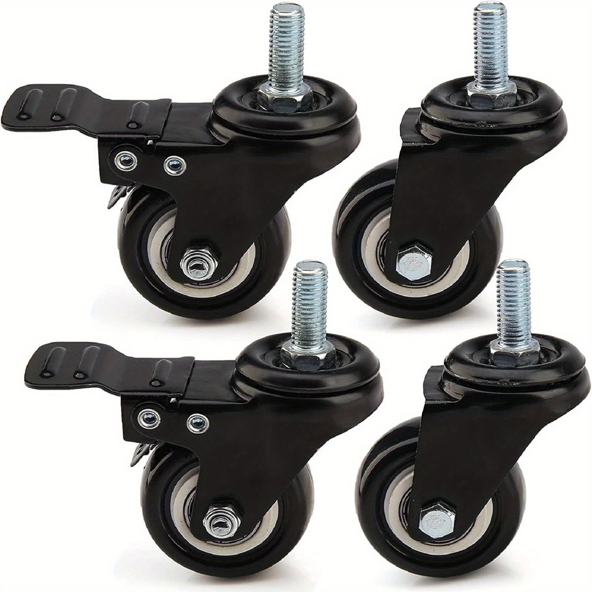 PU Rubber Castor Wheels Suitable for with 50mm, 200kg, 4pcs