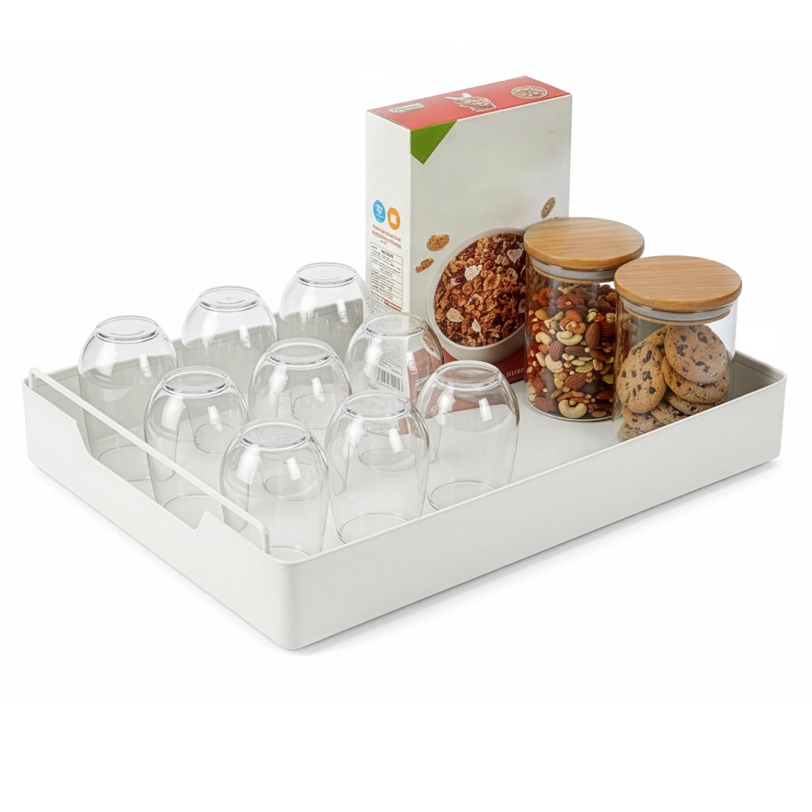 Pull-Out Cabinet Organiser with 35cm, 40cm, Metal for home organisation - 2pcs white, 35cm option