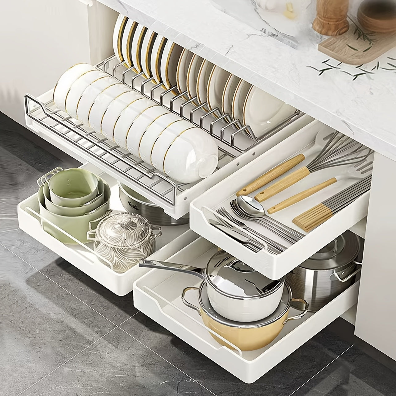 Pull-Out Cabinet Organiser with 35cm, 40cm, Metal for home organisation - product gallery image 3