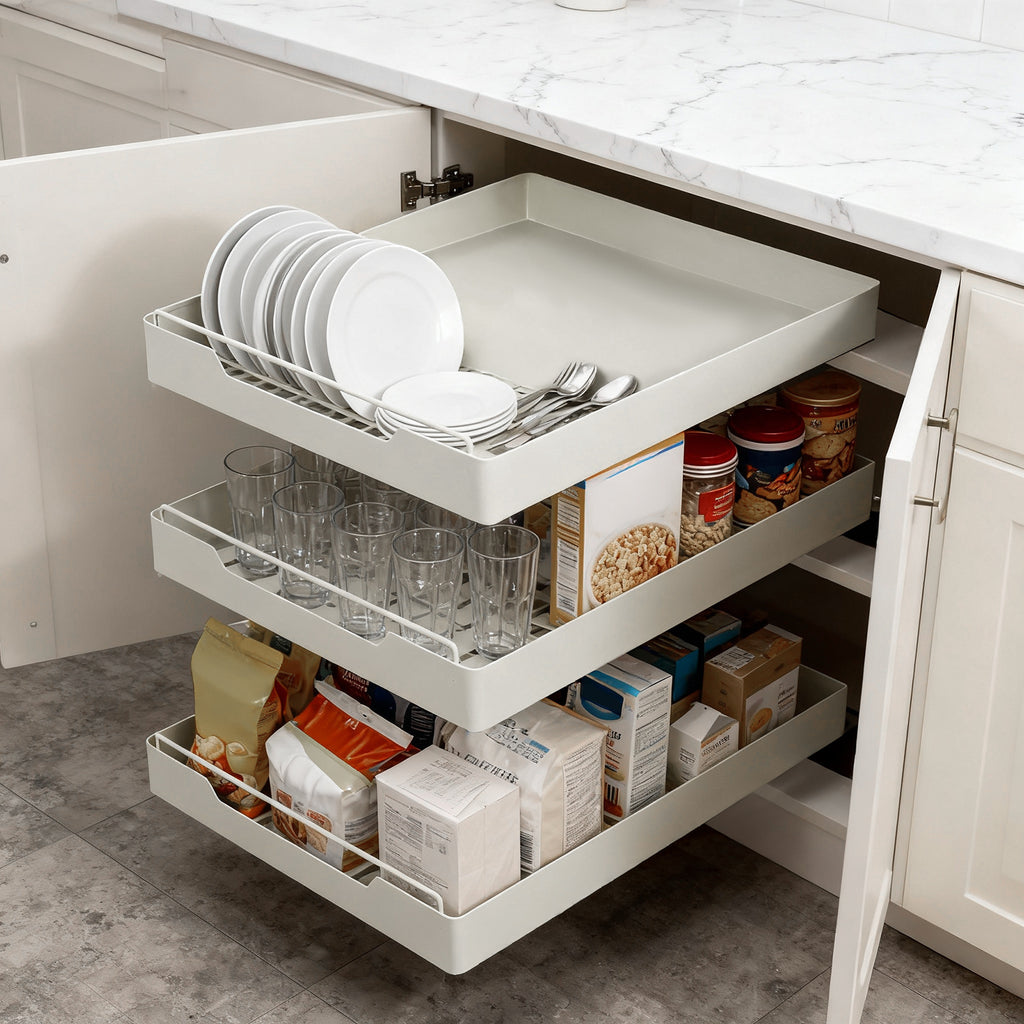 Pull-Out Cabinet Organiser with 35cm, 40cm, Metal for home organisation - product gallery image 9