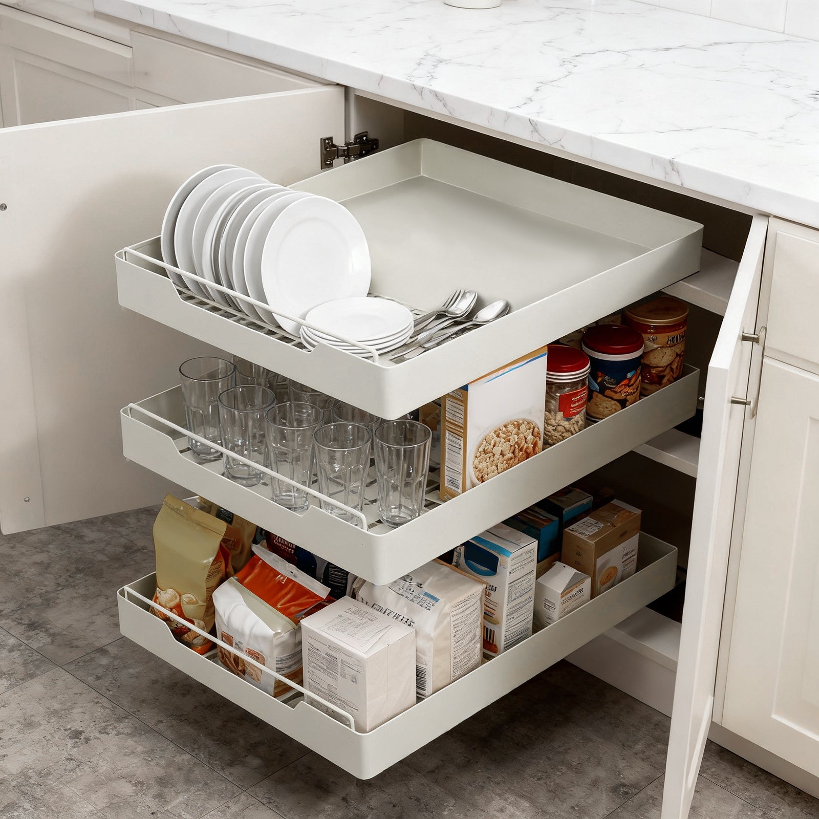 Pull-Out Cabinet Organiser with 35cm, 40cm, Metal for home organisation - product gallery image 9