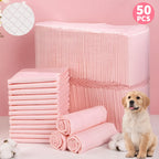 Puppy Training Pad with 50 pcs, L-60*60cm, Pads, Enhanced Absorbent Plush Pee Pads