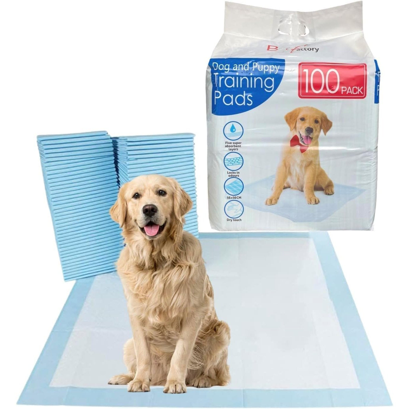 Puppy Training Pad with Leakproof, Non-Slip, Waterproof, Plastic - 100 Pack option