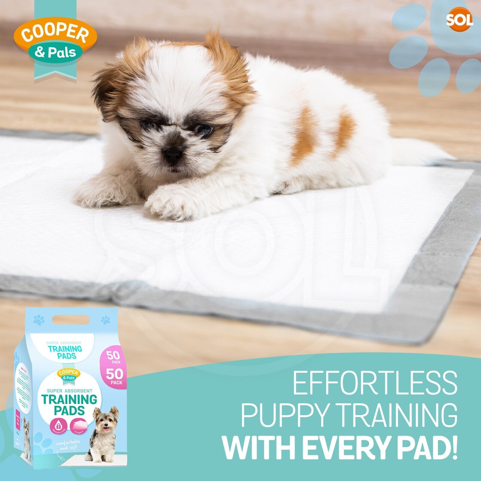 Puppy Training Pad with Leakproof, Waterproof, 100 Pack, 100 Pads (2x50pk) - product gallery image 4