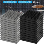 Pyramid Soundproof Black Soundproof with Self-Adhesive, 12pcs