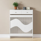 Radiator Cover with 78cm, 109cm, Wood, White MDF Drawers Storage Modern Contemporary