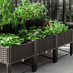 Raised Garden Bed with 116cm, 160cm, Plastic, Legs Self-Watering Planter Box Elevated PP - product gallery image 3