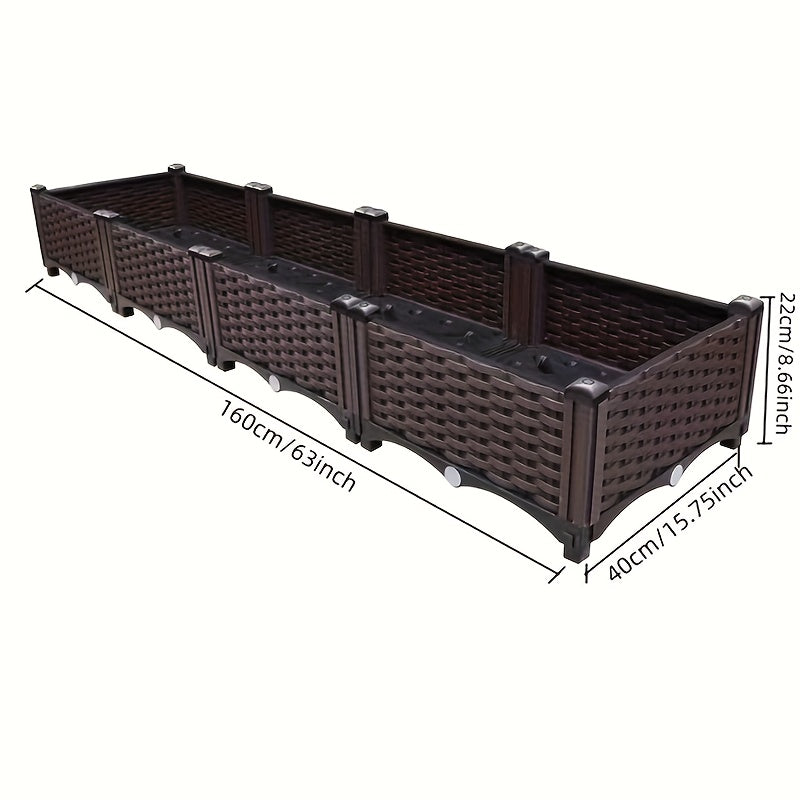 Raised Garden Bed with 116cm, 160cm, Plastic, Legs Self-Watering Planter Box Elevated PP - product gallery image 4