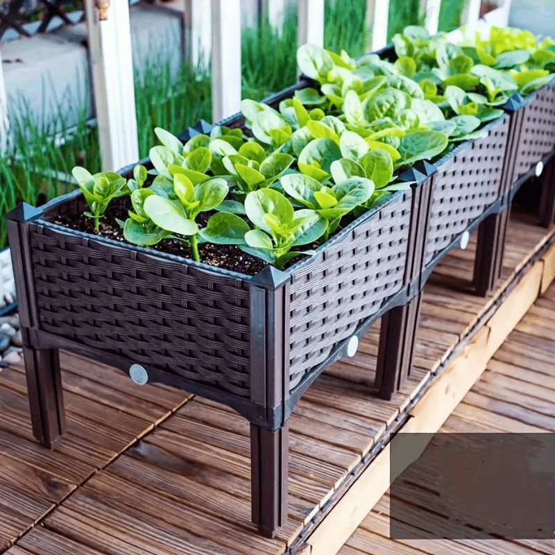 Raised Garden Bed with 116cm, 160cm, Plastic, Legs Self-Watering Planter Box Elevated PP - product gallery image 6